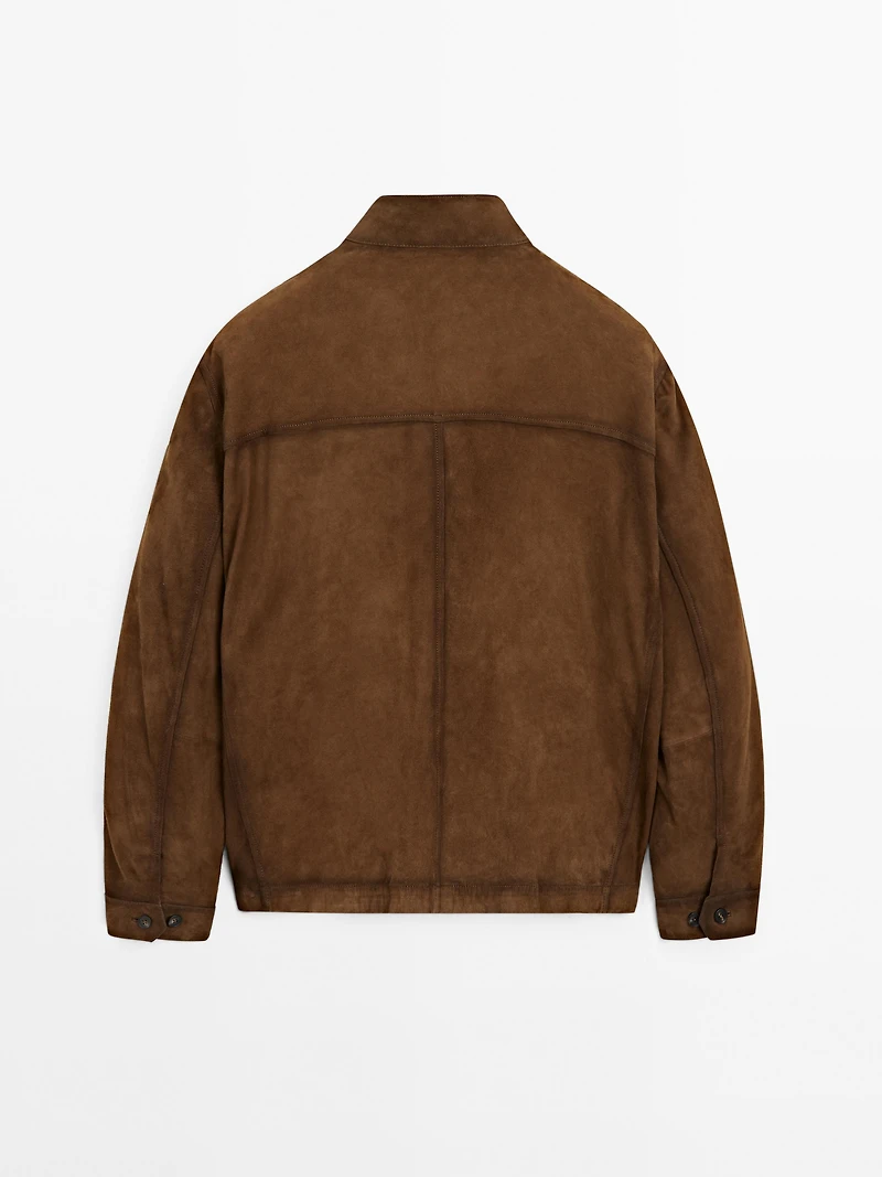 Veste en cuir finition daim