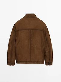Veste en cuir finition daim