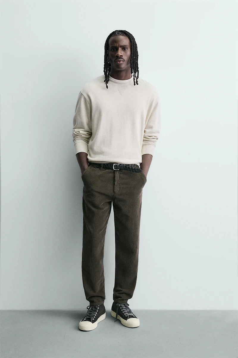TAPERED FIT CORDUROY PANTS