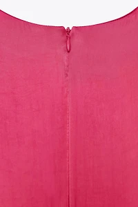 SATIN EFFECT CUT OUT MIDI DRESS