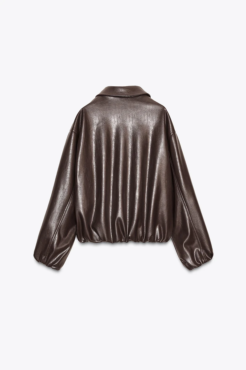 BLOUSON BOMBER EN MATIÈRE SYNTHÈTIQUE