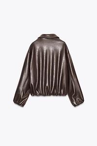 BLOUSON BOMBER EN MATIÈRE SYNTHÈTIQUE