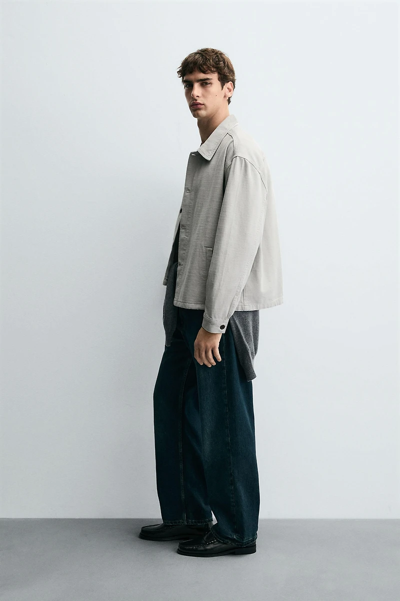 HERRINGBONE BOXY FIT OVERSHIRT