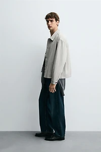 HERRINGBONE BOXY FIT OVERSHIRT