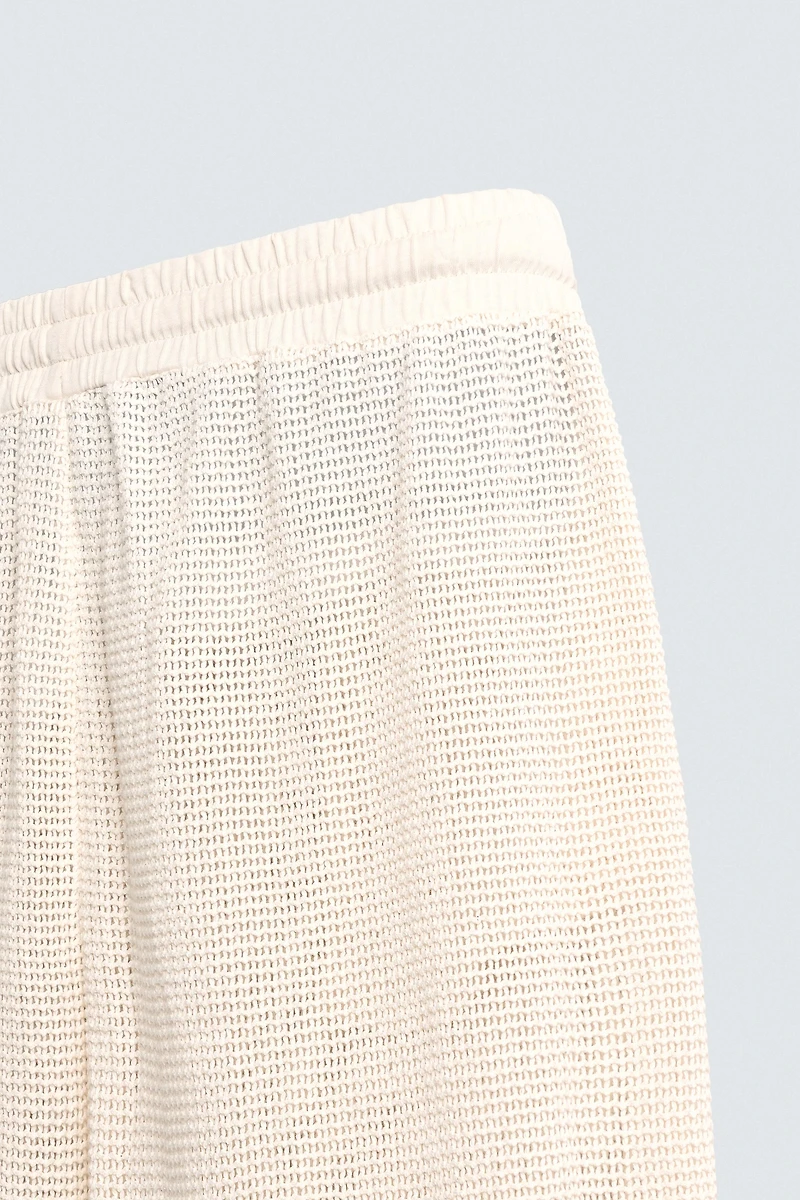 RELAXED FIT OPEN WEAVE PANTS