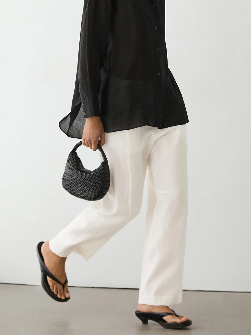 Flowing semi-sheer shirt with chest detail