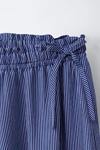 PANTALON BOUFFANT À RAYURES ET LACETS