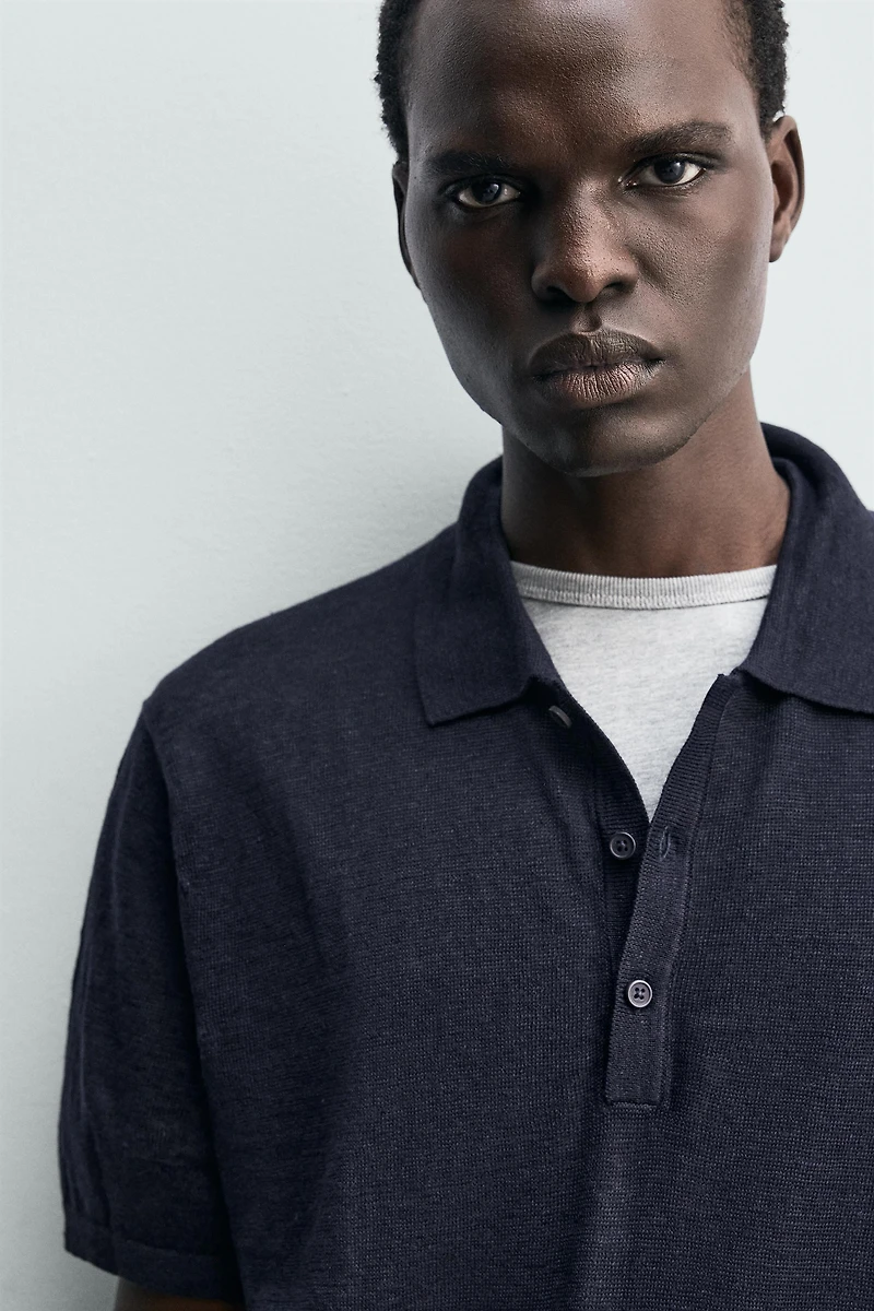 POLO EN MAILLE 100 % LIN