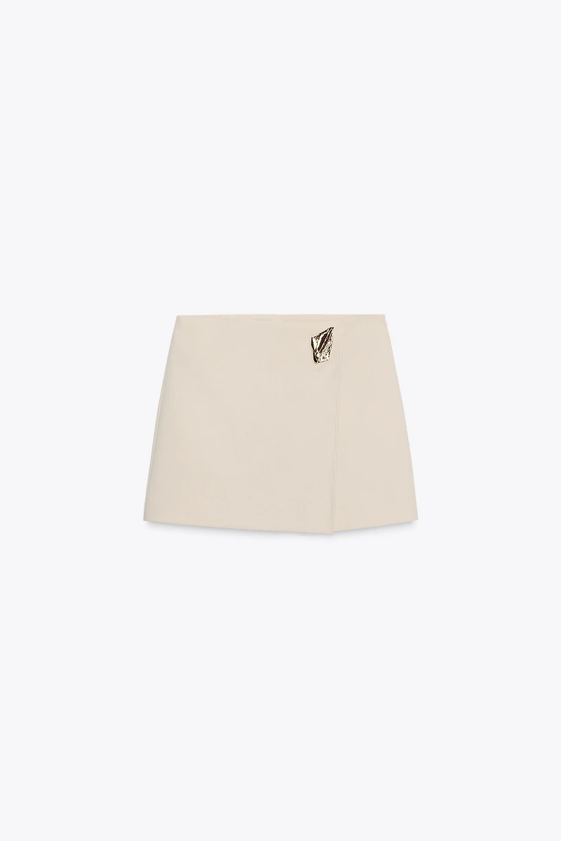 JUPE-PANTALON ASYMÉTRIQUE AVEC APPLIQUE