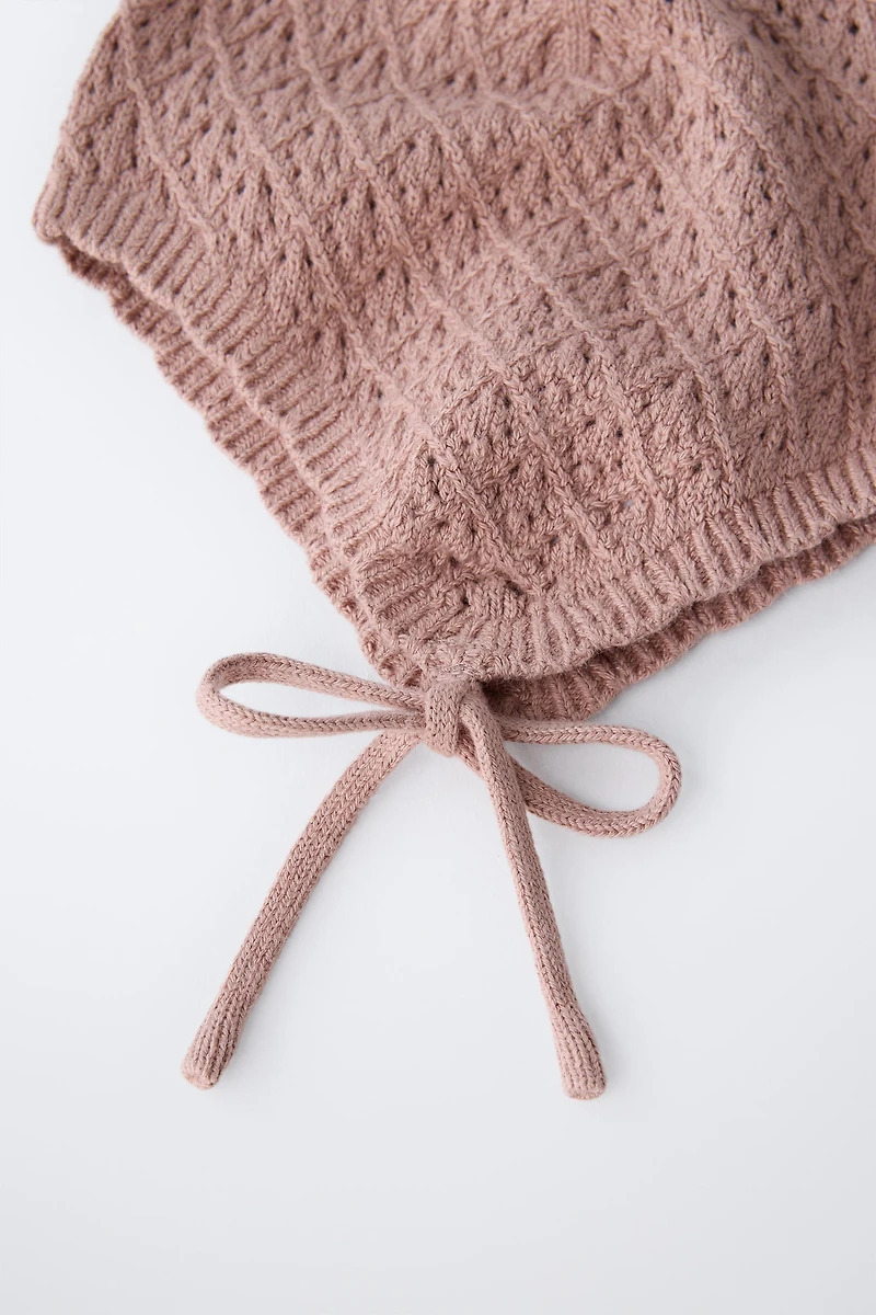 BONNET EN MAILLE COTON ET SOIE