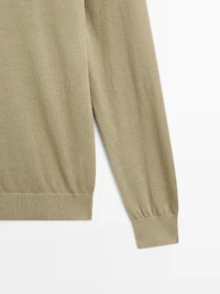 Wool blend high neck knit jumper