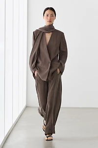 Surchemise fluide détail nœud total look