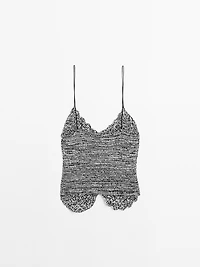 Mouliné crochet knit top