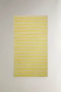 KIDS' STRIPED COTTON BEACH TOWEL