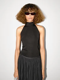 Halter top with tied neck detail