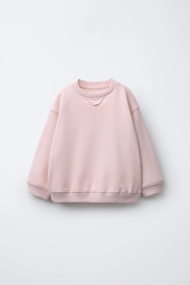 WAFFLE DETAIL SWEATSHIRT