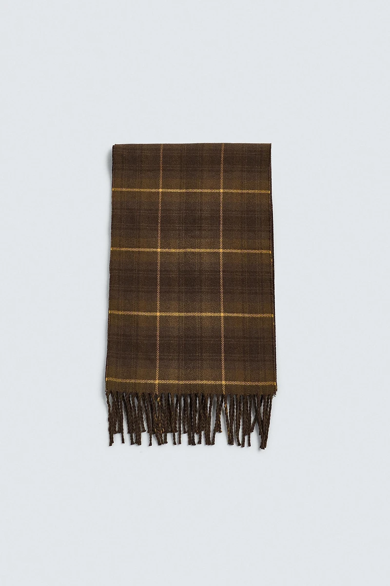 COMBINED PLAID SCARF