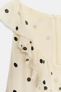 ROBE ASYMÉTRIQUE À POIS
