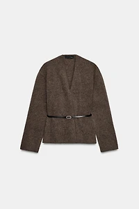 100% WOOL BELTED JACKET