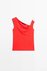 Asymmetric off-the-shoulder top