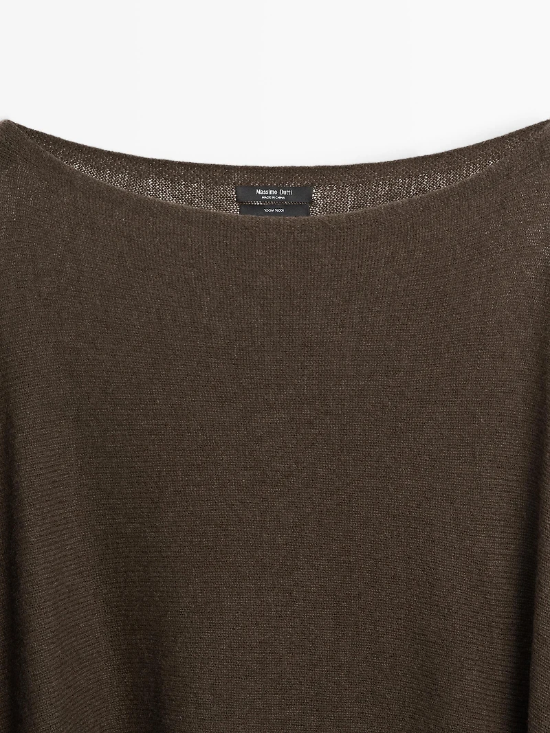 100% wool asymmetric knit cape