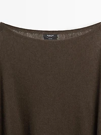 100% wool asymmetric knit cape