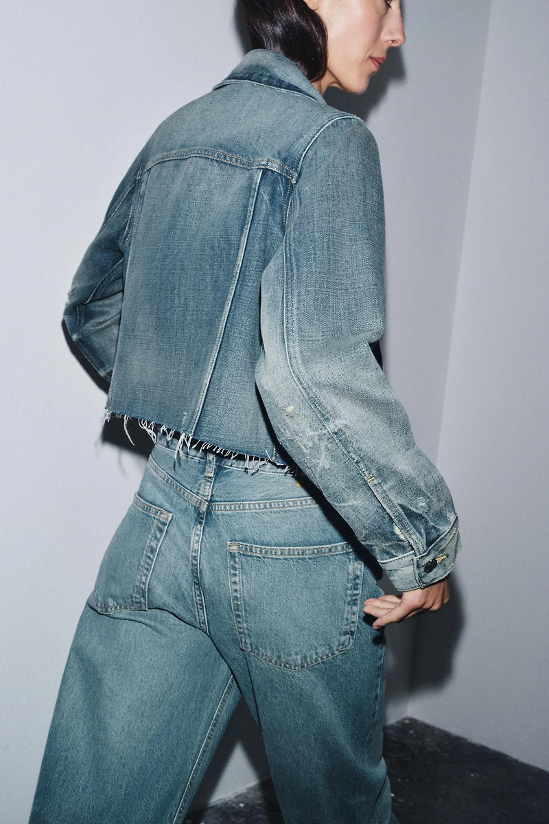 ZW COLLECTION CROPPED DENIM JACKET