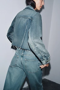 ZW COLLECTION CROPPED DENIM JACKET