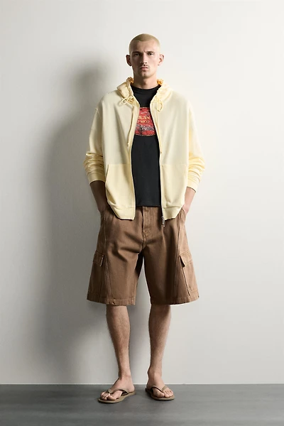 ABSTRACT PRINT RELAXED FIT CARGO SHORTS