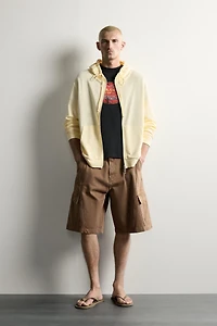 ABSTRACT PRINT RELAXED FIT CARGO SHORTS