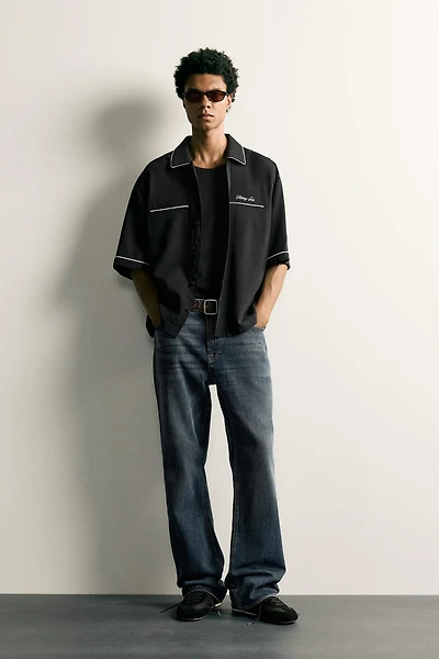CONTRAST EMBROIDERED RELAXED FIT SHIRT