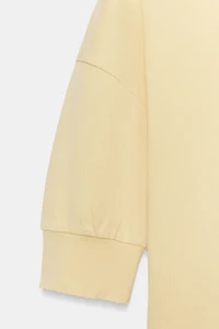 RIB KNIT VOLUMINOUS SLEEVE T-SHIRT