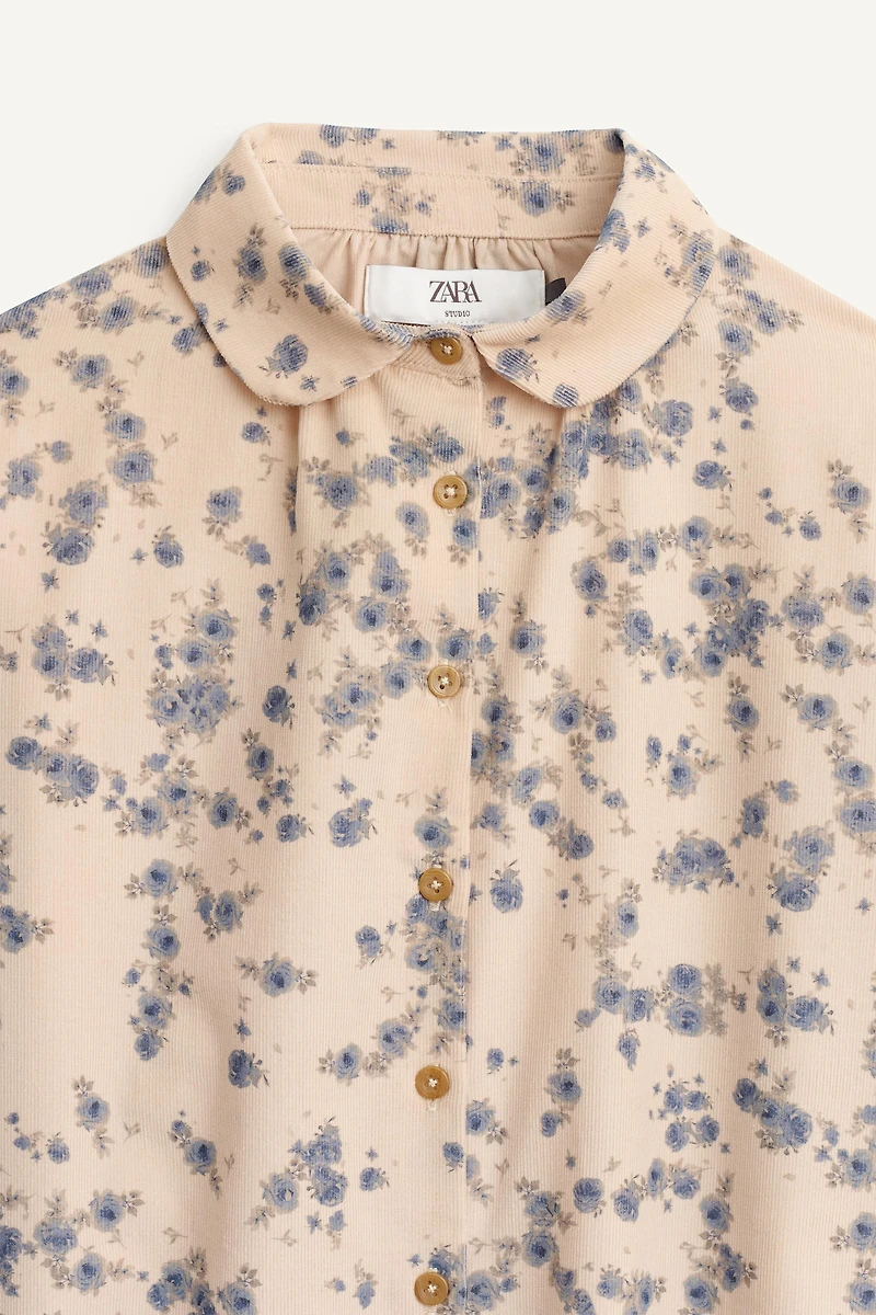 LIMITED EDITION CORDUROY FLORAL PRINT SHIRT