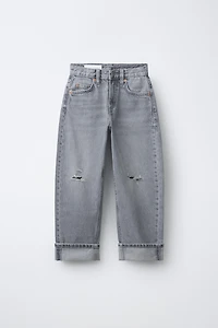 RIPPED BARREL JEANS