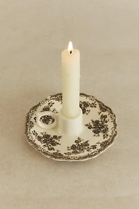 FLORAL EARTHENWARE CANDLEHOLDER