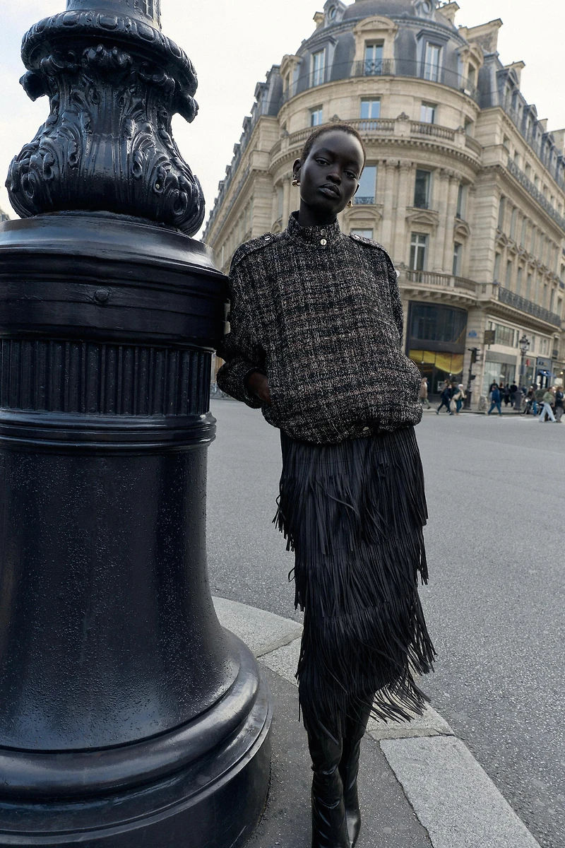BLOUSON BOMBER STRUCTURÉ À FIL MÉTALLISÉ