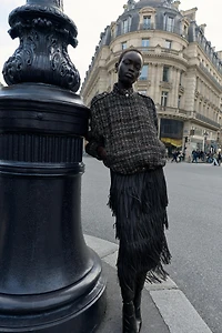BLOUSON BOMBER STRUCTURÉ À FIL MÉTALLISÉ