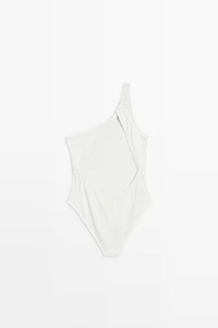 Textured asymmetric swimsuit