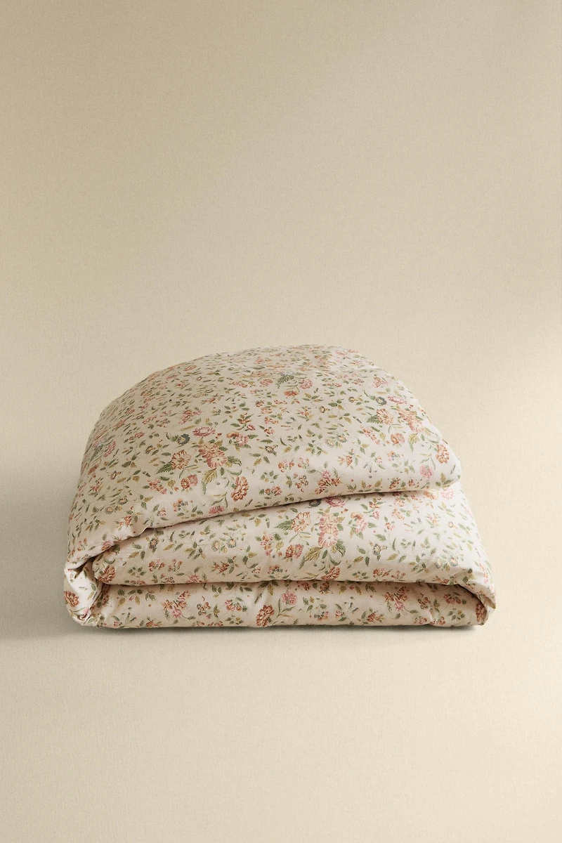 FLORAL SATEEN DUVET COVER (300 THREAD COUNT)
