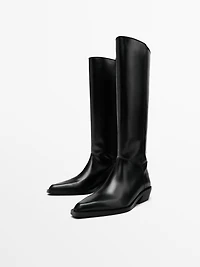 Leather cowboy boots