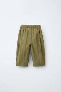 STRIPED COTTON LINEN PANTS