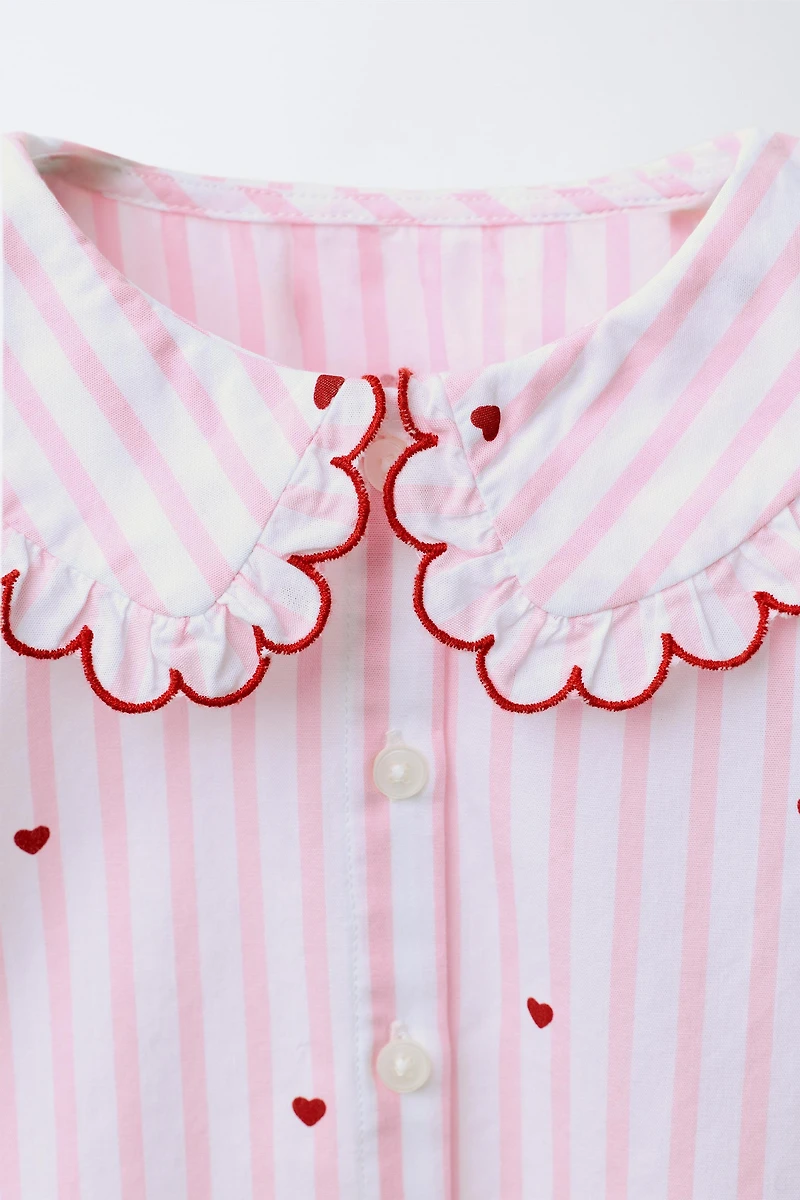 STRIPED AND HEART SHIRT