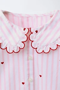 STRIPED AND HEART SHIRT