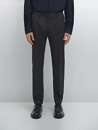 Pantalon de costume à carreaux 100 % laine