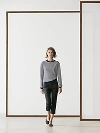 Striped cotton and silk knit sweater