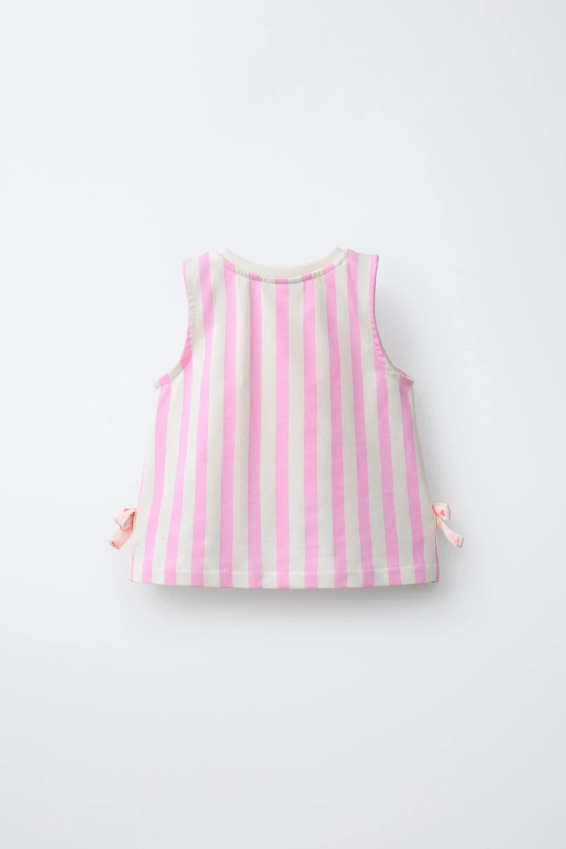 STRIPED BOW T-SHIRT