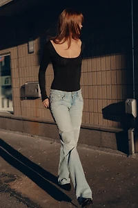 SQUARE NECK POLYAMIDE BODYSUIT