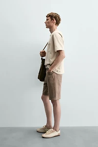 STRIPED JACQUARD POCKET T-SHIRT