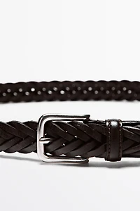 Braided leather belt