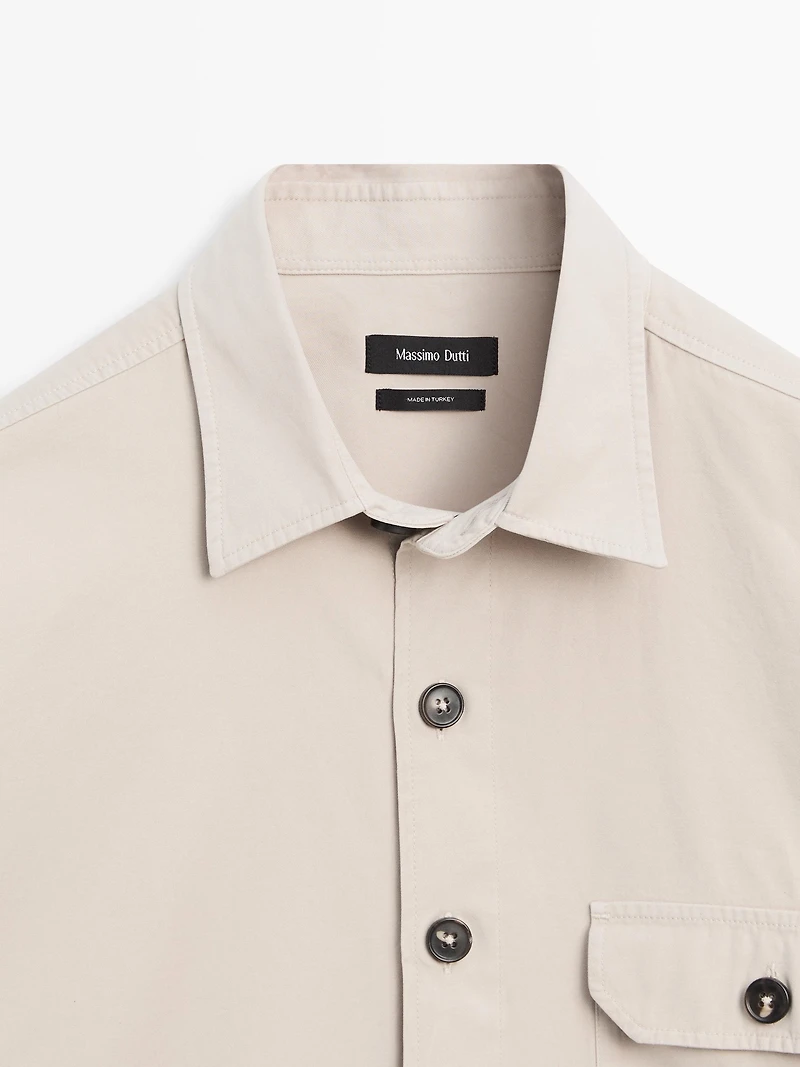 Cotton overshirt with pocket details